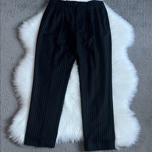 Ralph Lauren Purple Label Black Pinstripe Dress Trousers